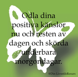 Dagens visdomsord dag 103 on white butterfly and green background
