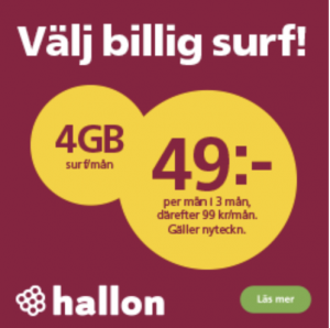 Mobilabonnemang hos Hallon